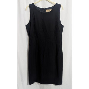 Vtg Cenno Black Wool Midi Pencil Dress Size 14 Lined Classic Chic B1